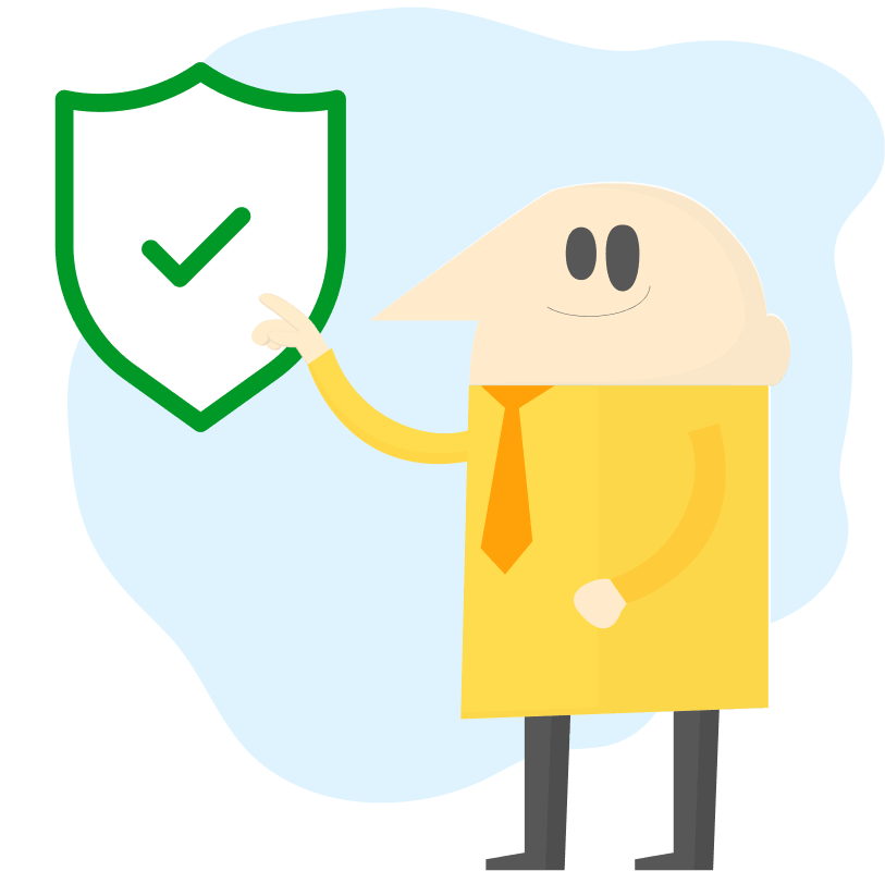 Illustration of a BatchGeo character holding a security shield