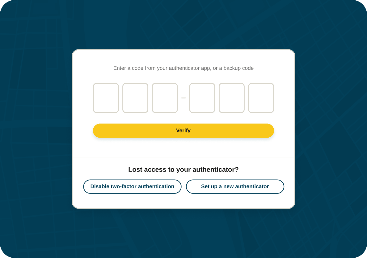 Recovering two-factor authentication after a password reset